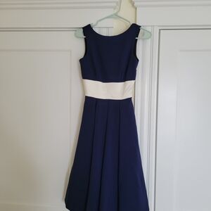 Elegant Navy and White Dress-Pretty Dress Company